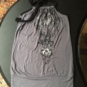 Gray Halter Neck Top